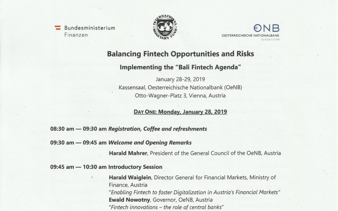 A.R.T.-Blog Nr. 2: Summary of 3 Opening Speeches at the Vienna Fintech Conference, 28./29. Jan. 2019, OeNB / JVI
